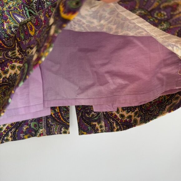 J. Crew Skirt Womens Purple Paisley Straight Pencil Stretch High-Waist - Size 00 - Picture 3 of 9